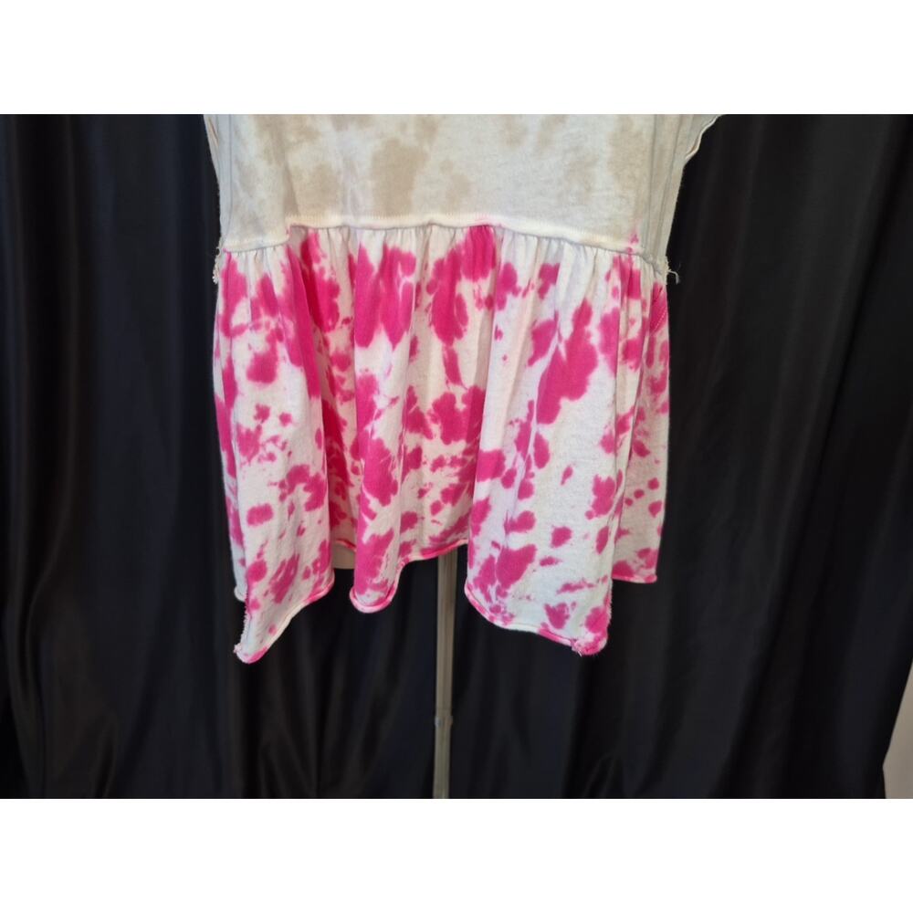 We The Free Anytime Pink Hibiscus Tie Dye Tank Top XS Women's - Picture 6 of 11
